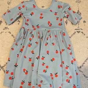 Hanna Anderson Charming Kids Dress with Red Apple Print